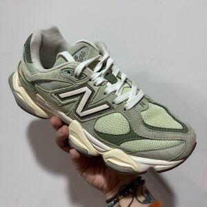 New Balance 9060 Olive and Cream Sneakers